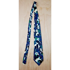 Addiction Brand Classic Tie Men’s 100% Silk Panda Bamboo Pattern